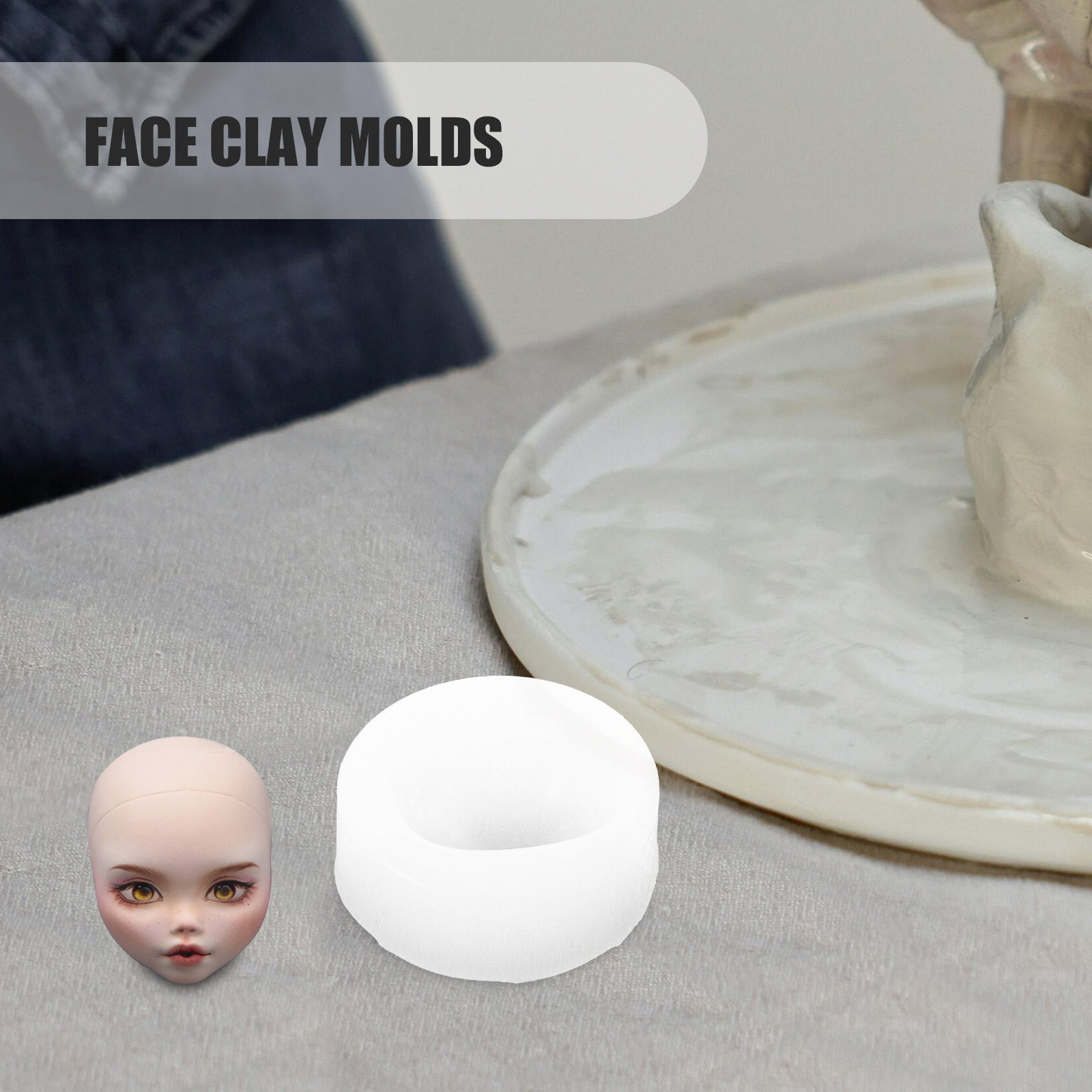 Crafting Resin - Molde de silicone para rosto, molde